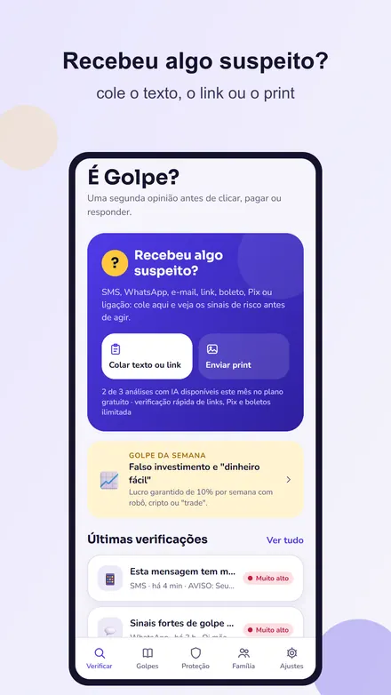 Tela do É Golpe?