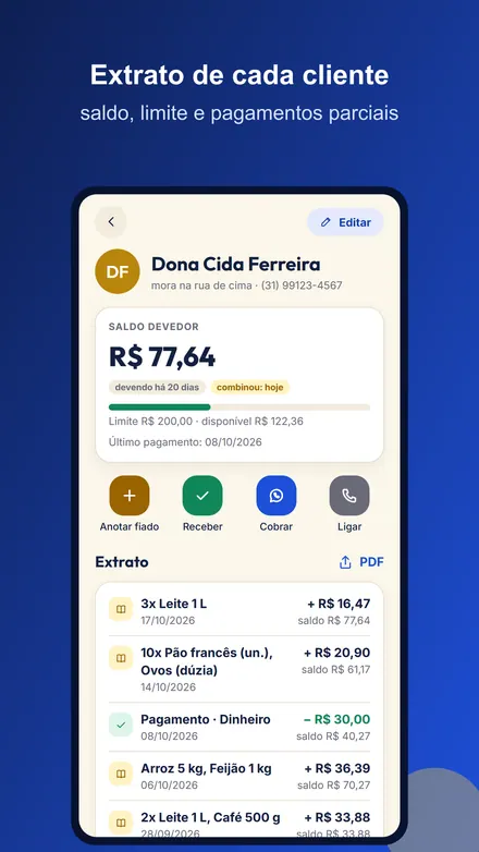 Tela 2 do Fiado