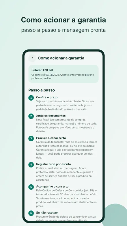 Tela 5 do Garantia