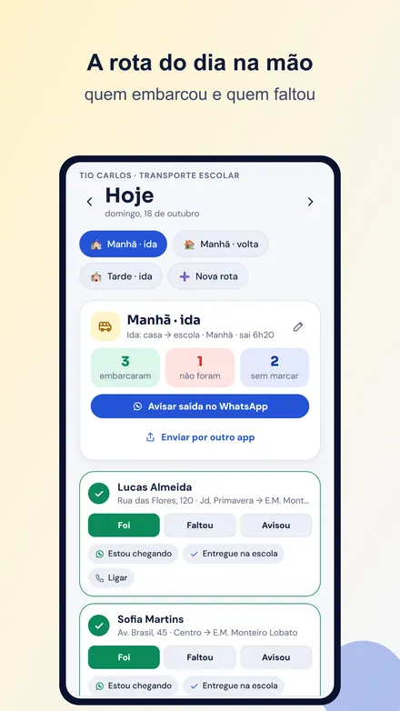 Tela do Van Escolar
