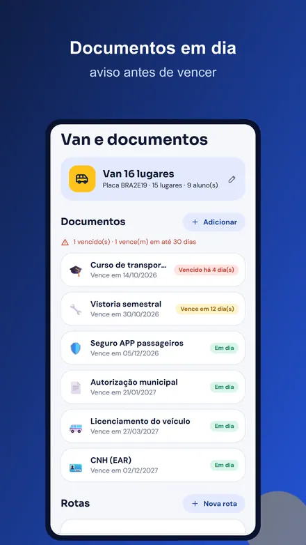 Tela 6 do Van Escolar